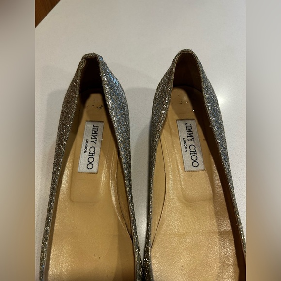 JIMMY CHOO Leather Sparkle Glitter Ballet Flat | EU 37.5 | - Picture 11 of 11